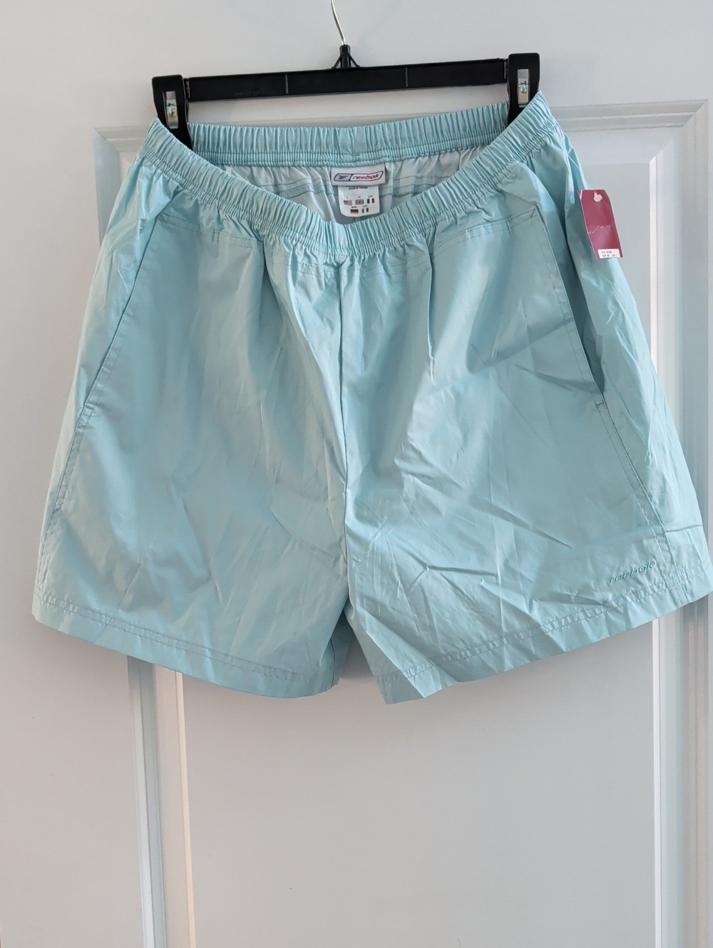 Reebok Women's Light Aqua Athletic Shorts with Elastic Waist